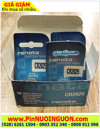 COMBO 1HỘP 10 vỉ Pin Lithium 3v Renata CR2025 165mAh chính hãng _Giá chỉ 239.000/Hộp 10vỉ